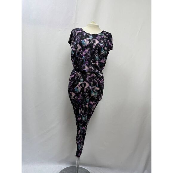 Saloni Printed Midi Dress in Multicolor Viscose
